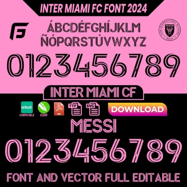 Inter Miami font jersey 2024 VECTOR pdf, ttf, cdr, svg