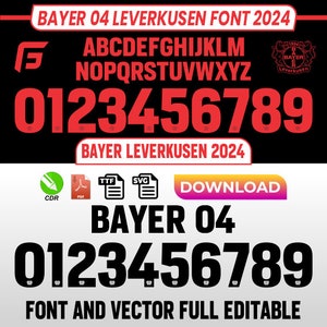 Bayer Leverkusen font 2024 VECTOR pdf, ttf, cdr, svg