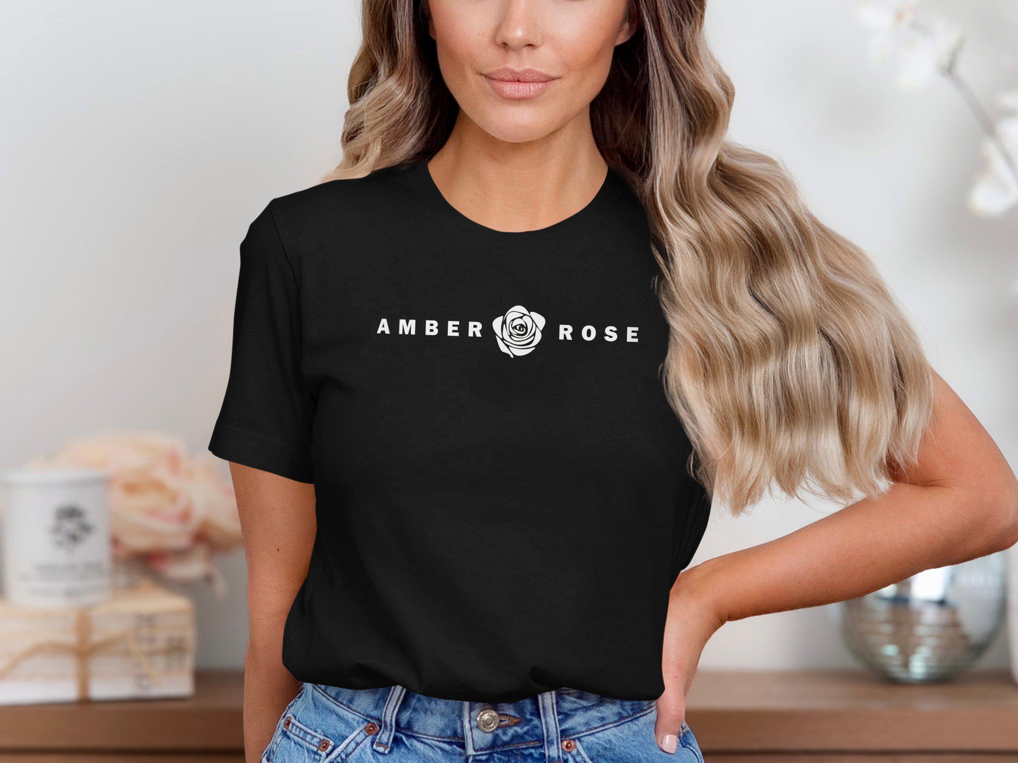 Amber Rose Graphic Tee, Floral Design T-Shirt, Casual Fashion Top, Trendy Rose Print Shirt, Stylish Casual Wear, Unisex Gift Apparel