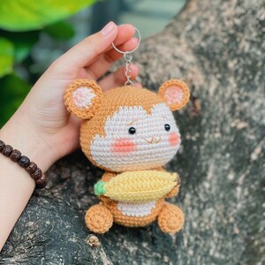 Handmade Crochet keychain Monkey, Cute plushies, Amigurumi keychain, Valentines Gift, Christmas gift, Gift for her, wife, Besties