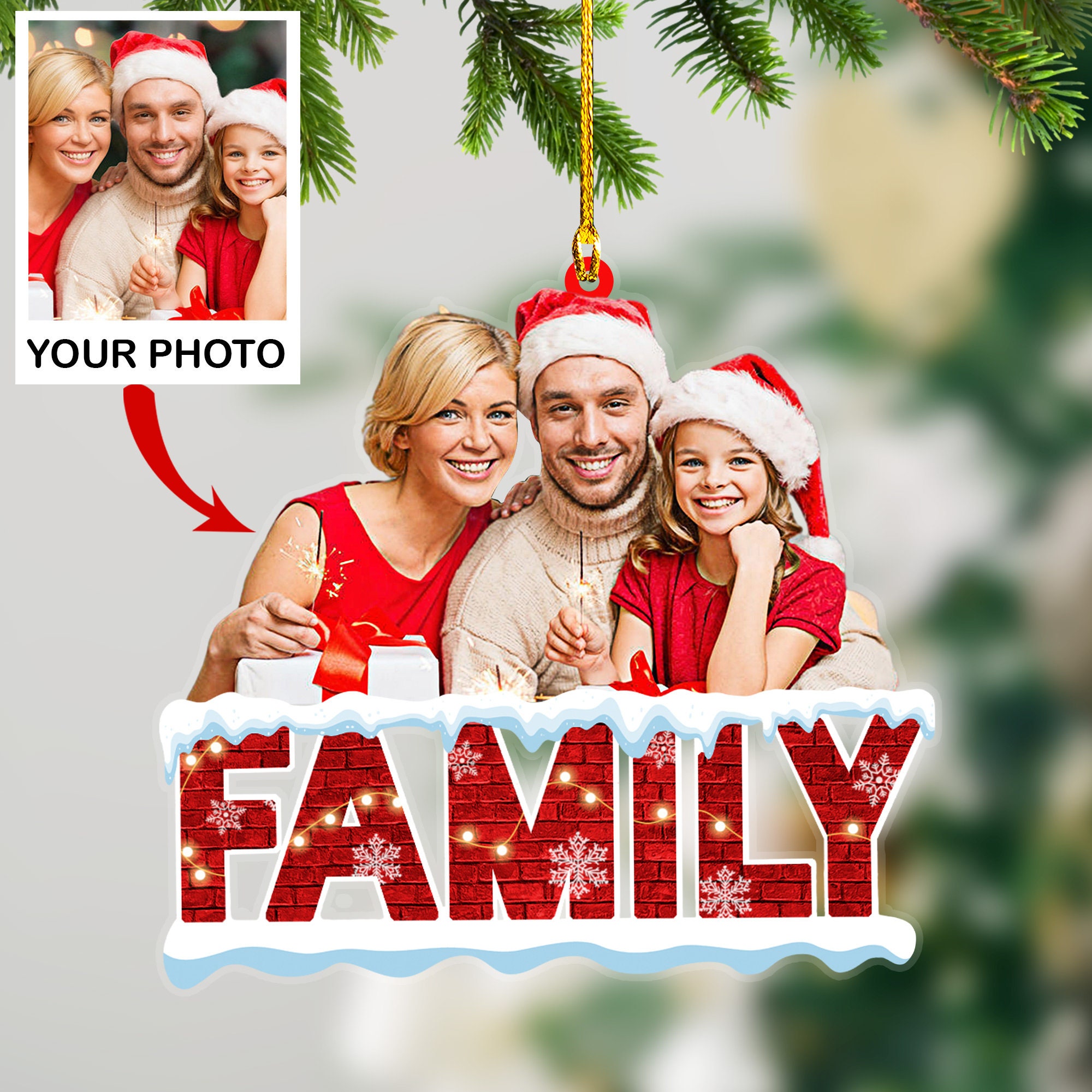 Personalized Family Photo Christmas Ornament, Personalized Family Photo ...