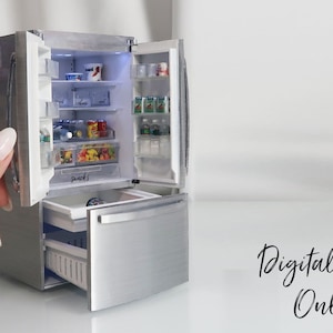 1/12 Scale Miniature Refrigerator - Digital STL File | Digital Download