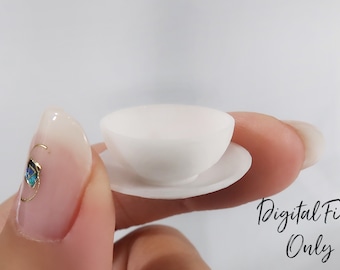 1/12 Scale Miniature Bowls and Plates - Digital STL File