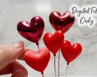 1/12 Scale Miniature Heart Balloon - Digital File