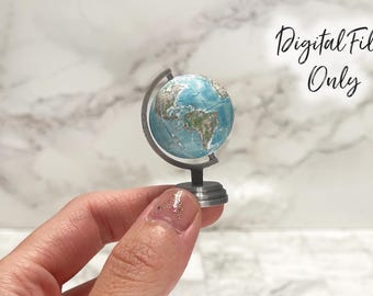 1/12 Scale Miniature Desktop Globe - Digital STL File