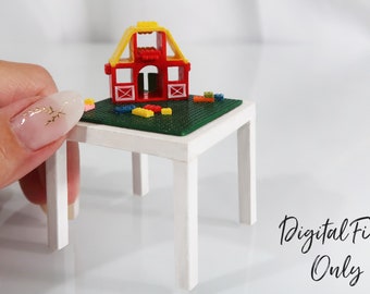 1/12 Scale Miniature Toy Barn on Table - Digital STL File