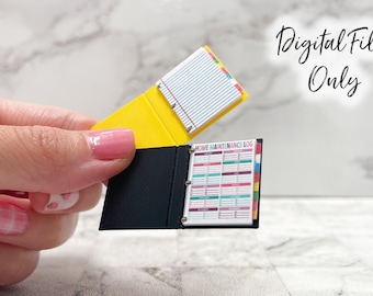 1/12 Scale Miniature Binder and Paper - Digital STL File