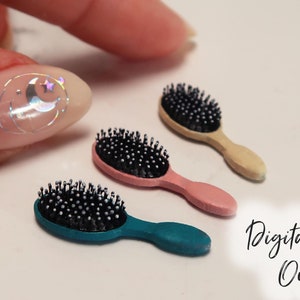 1/12 Scale Miniature Hair Brush- Digital STL File