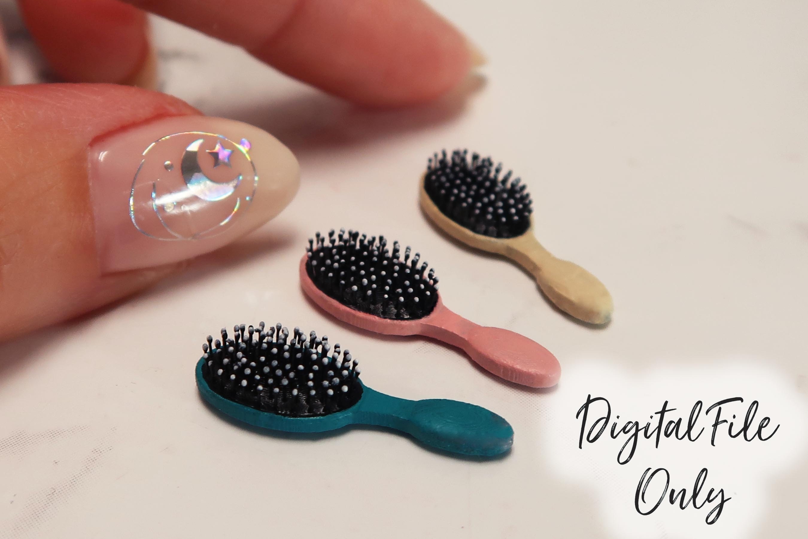 1/12 Scale Miniature Hair Brush- Digital STL File