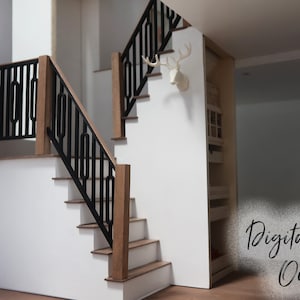 1/12 Scale Miniature Stair Railing Digital STL File image 1