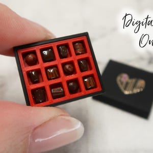 1/12 Scale Miniature Box of Chocolates - Digital STL File