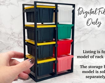 1/12 Scale Miniature Rack for Storage Bins - Digital STL File