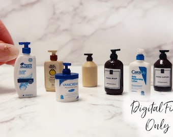 1/12 Scale Miniature Pump Bottles - Digital STL File