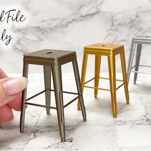 1/12 Miniatur Industrie Barhocker - Digitale STL Datei