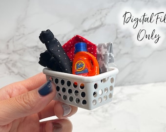 1/12 Scale Miniature Laundry Basket - Digital STL File