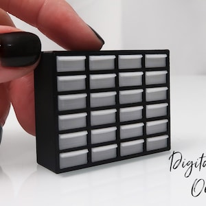 Gabinete em miniatura com 24 gavetas em escala 1/12 - arquivo STL digital