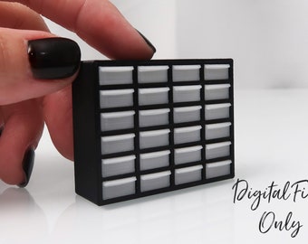 1/12 Scale Miniature 24 Drawer Hardware Organzier- Digital STL File