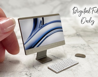 1/12 Scale Miniature iMac Computer- Digital STL File