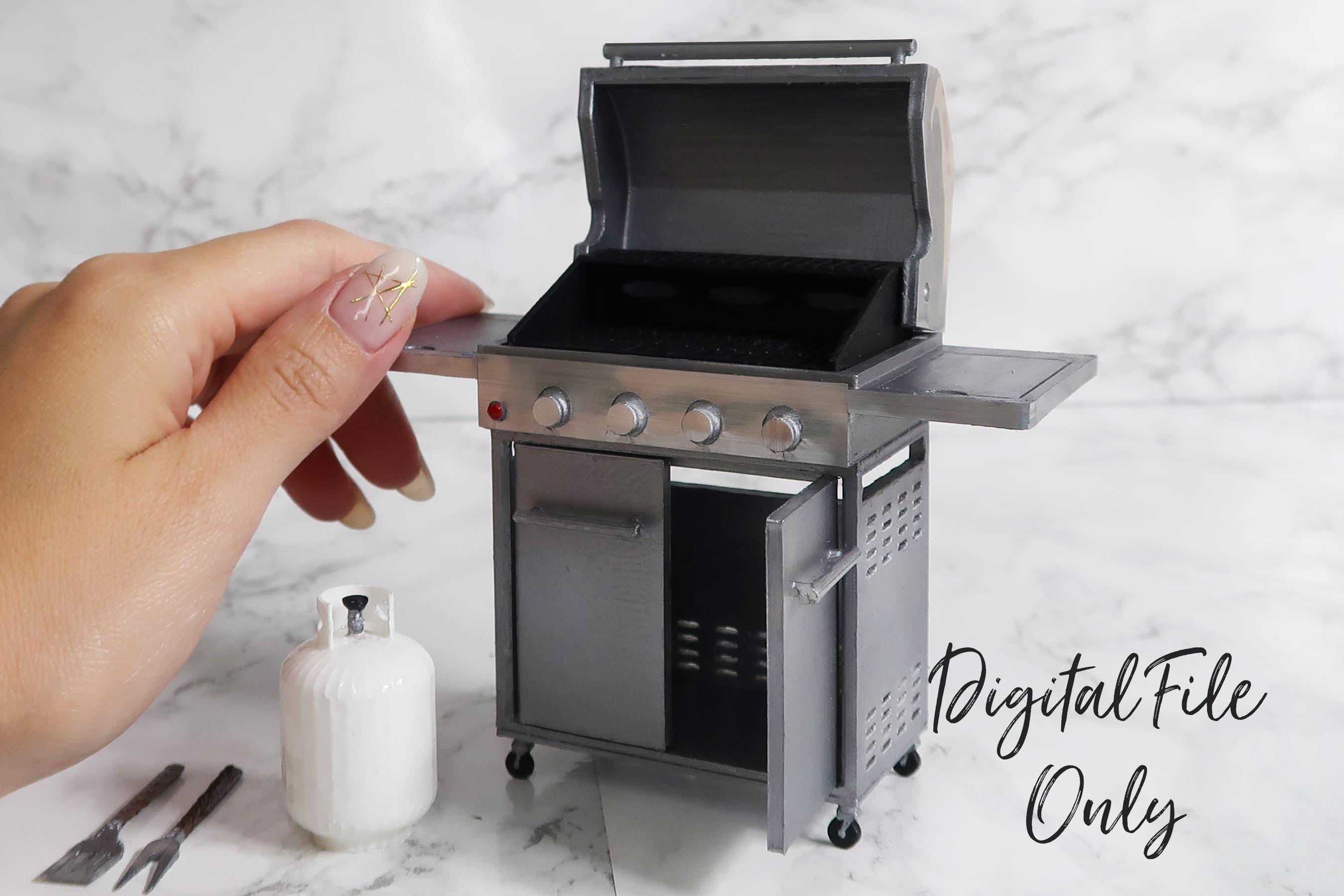 1/12 Scale Miniature Outdoor Barbecue Grill - Digital File