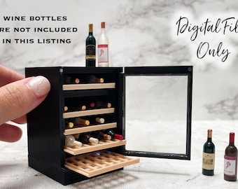 Réfrigérateur à vin miniature à l'échelle 1/12 - fichier numérique STL