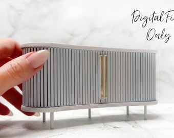 1/12 Scale Miniature Midcentury Style Rounded Cabinet- Digital STL File