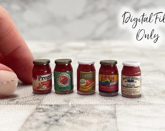 1/12 Scale Miniature Pasta Sauce Jar- Digital STL File