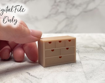 1/12 Scale Miniature Desktop Drawers- Digital STL File