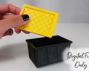 Caja de almacenamiento en miniatura a escala 1/12 con tapa - Archivo STL digital