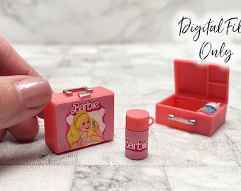 1/12 Scale Miniature Lunch Box with Thermos- Digital STL File