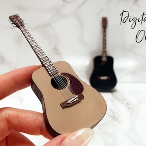 Battipenna Autoadesivo Per Chitarra Folk 41 Pollici - Design Colibrì E Rami, Nero