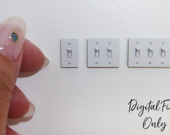 1/12 Scale Miniature Light Switches - Digital STL File