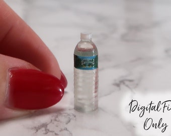 1/12 Scale Miniature Water Bottle - Digital STL File