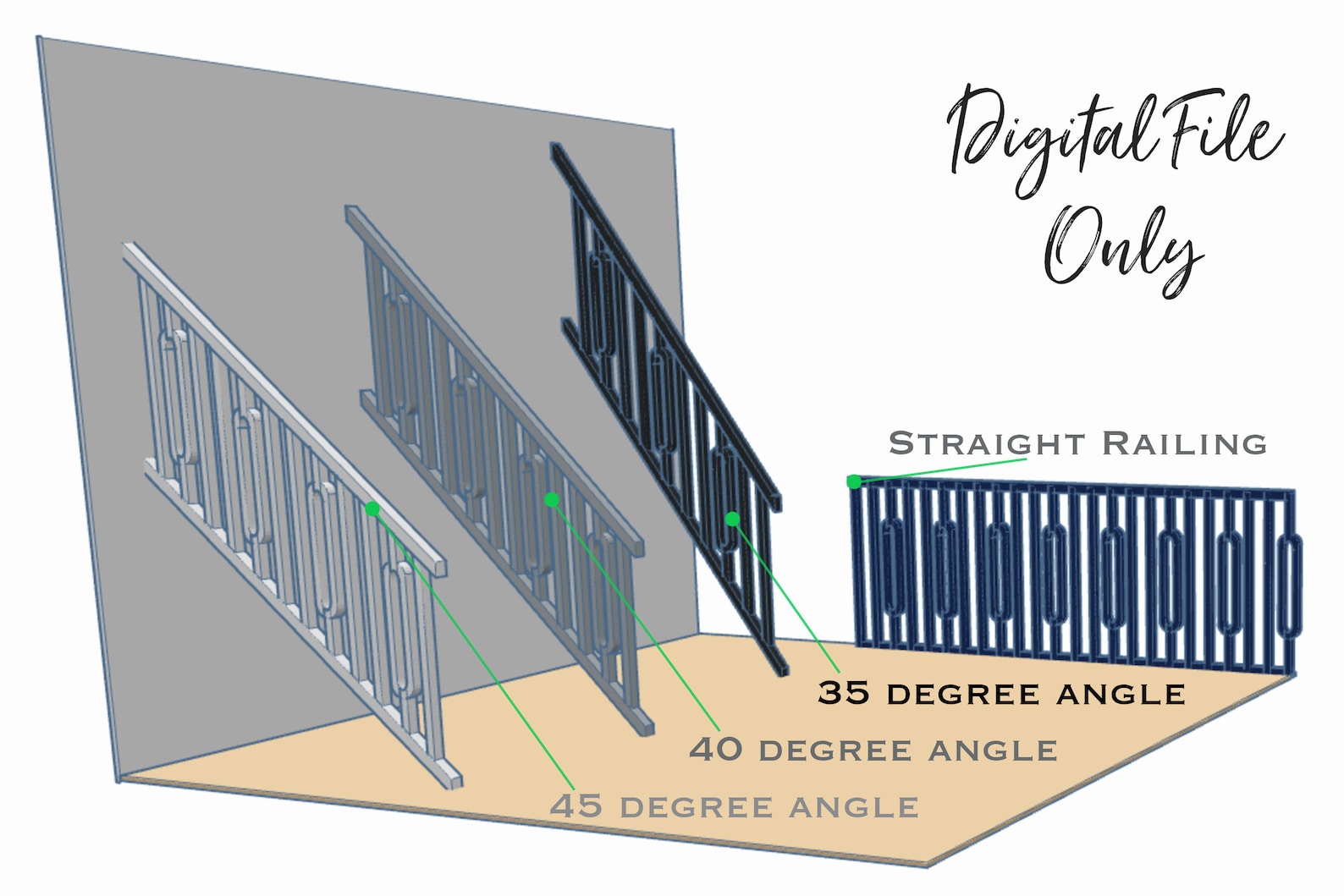 1/12 Scale Miniature Stair Railing - Digital STL File - Etsy