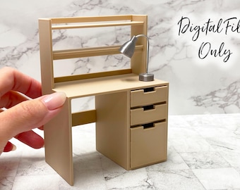 1/12 Scale Miniature Dorm Desk- Digital STL File