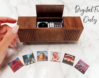 1/12 Scale Miniature Record Player Cabinet - Digital STL File