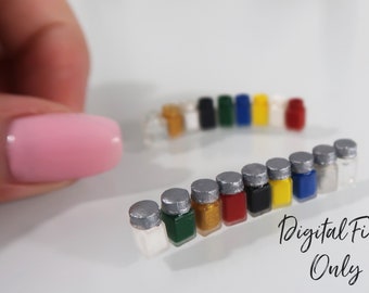 1/12 Scale Miniature Paint Jars - Digital STL File