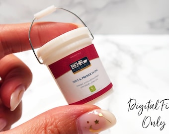 1/12 Scale Miniature Paint Bucket with Lid- Digital STL File