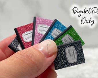 1/12 Scale Miniature Composition Notebook - Digital STL File