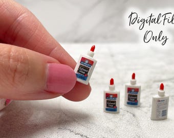 Frasco de cola Elmer's em miniatura na escala 1/12 - Arquivo STL digital