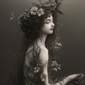 Sirene - Decoupage Papier in Mintgrün