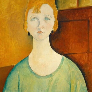 Woman in a Green Top - Mint Decoupage Paper