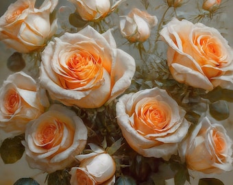 Roses on High - Mint Decoupage Paper