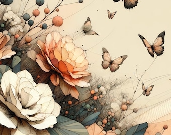 Peach Oasis - Mint Decoupage Paper