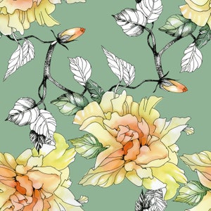 Fiori pastello - Carta velina color menta