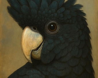 Black Cockatoo - Mint Decoupage Paper
