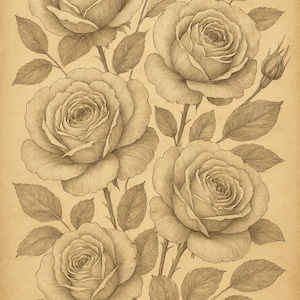 Botanical Illustration II - Mint Decoupage Paper