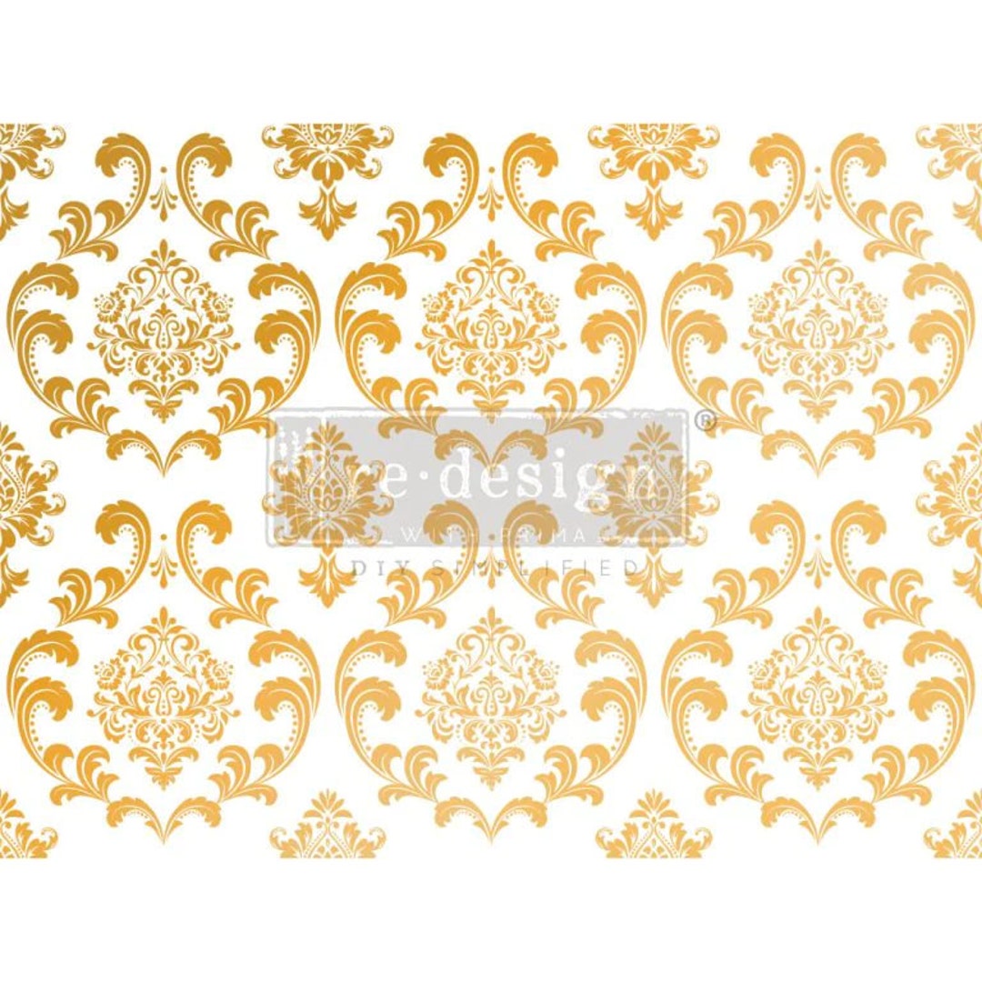 Decor Transfers® Gold Foil Kacha House of Damask Total Sheet Size 18X24