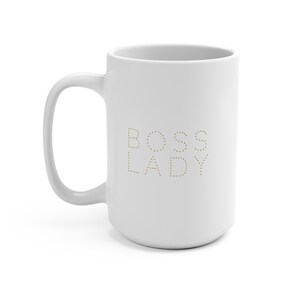 BOSS LADY, White Ceramic Mug Perfect for Valentines Gift, Coffee Lovers
