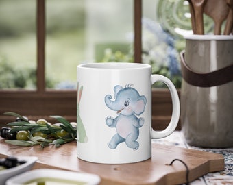 Kids Pastel Animal Print Mug for Tea and Cocoa - 11oz Fun and Colorful Drinkware