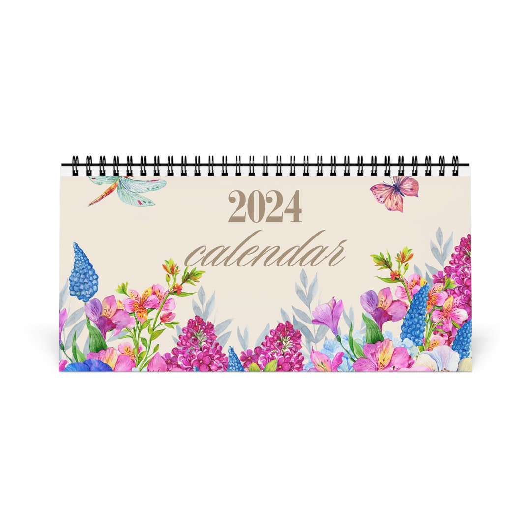 Floral Desk Calendar 2024 Etsy